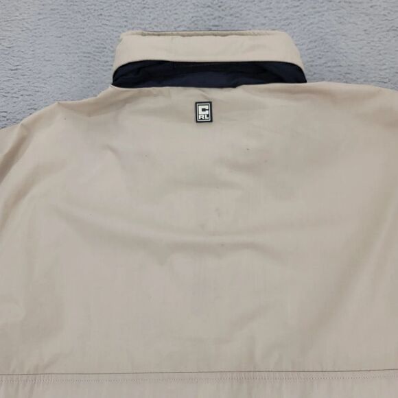 Chaps Ralph Lauren Jacket Mens XL Tan Packable Hood Vintage 90s Classic Logo - Picture 7 of 16